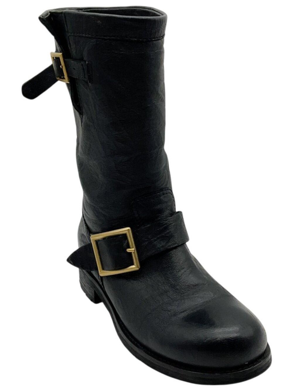 Jimmy Choo Black Leather Moto Boots